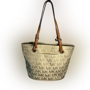 Michael Kors Tan Monogram Tote Bag